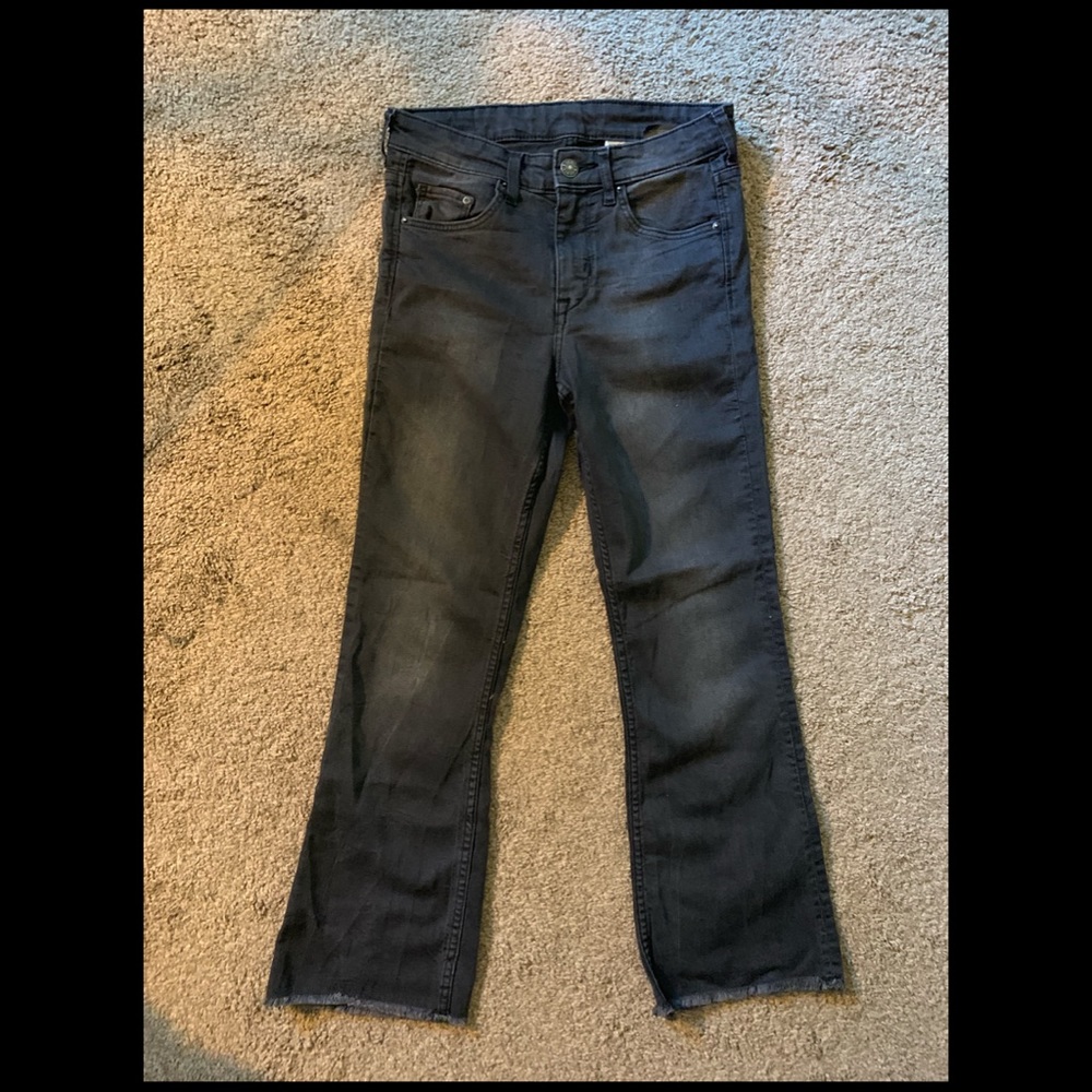 H&M dark gray cropped flare jeans